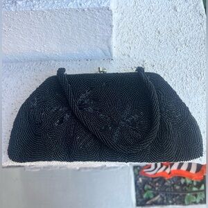 Vintage Richere Walborg black beaded bag